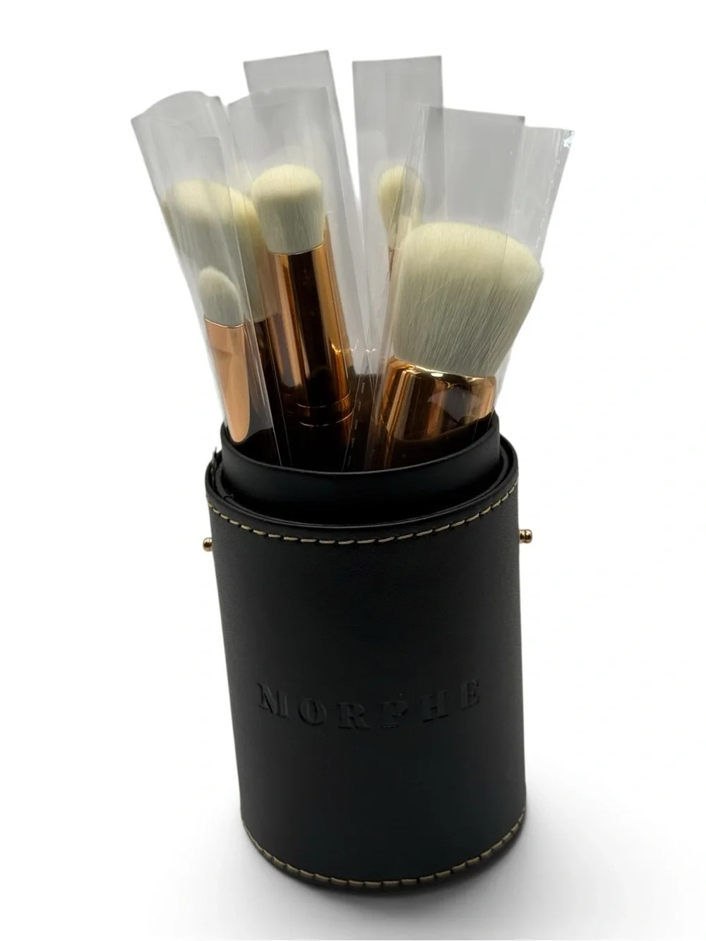 NEW Morphe Rose Gold and Black Brush Set with White Bristles